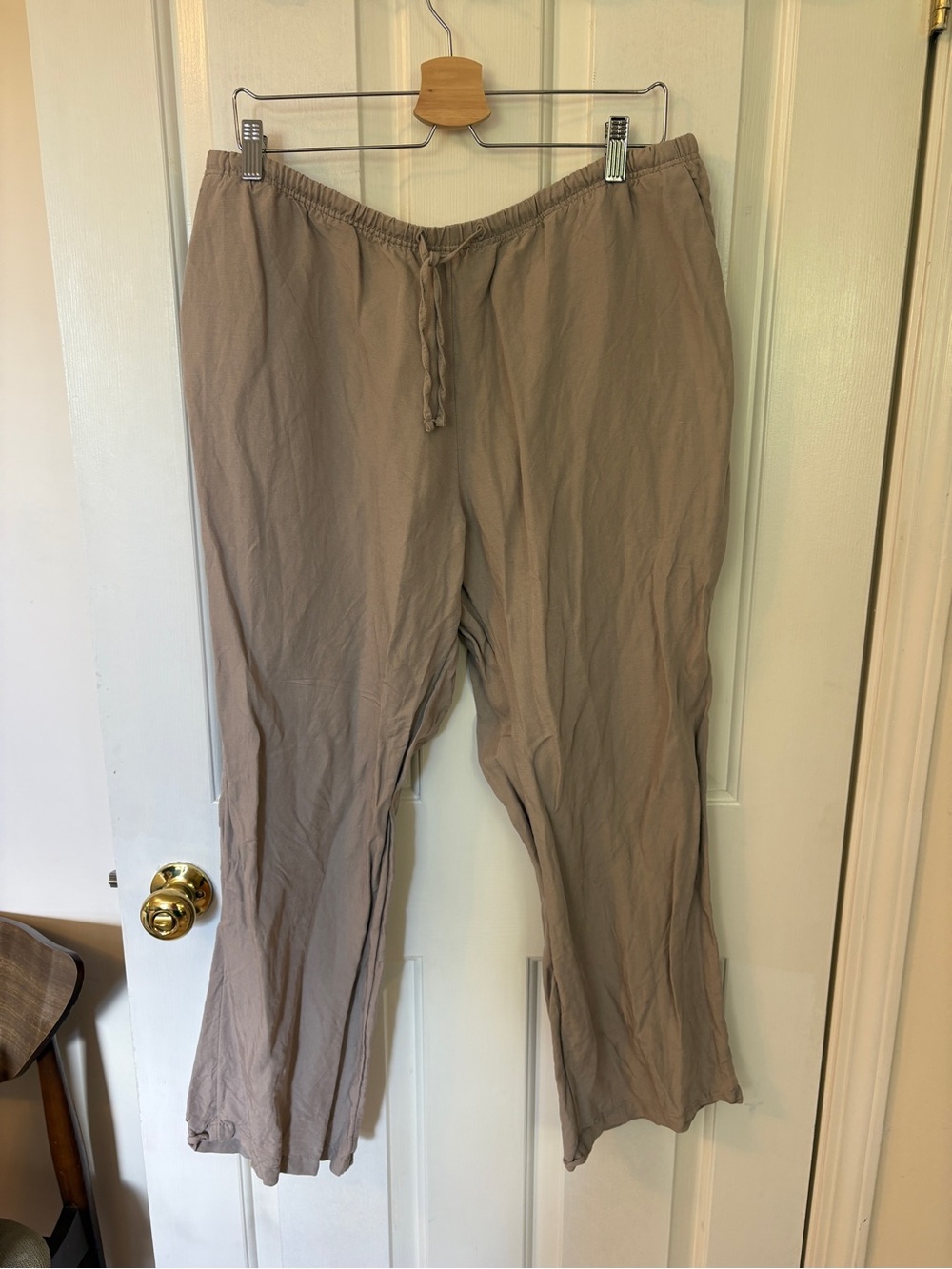 H&M Wide Leg Drawstring Pants in Taupe